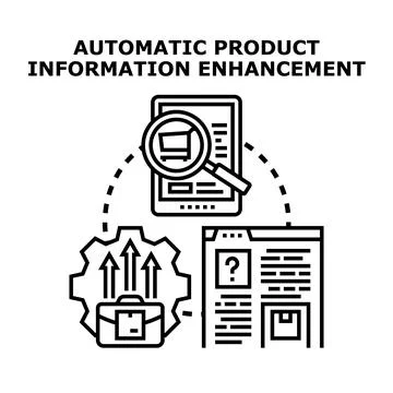Automatic product information enhancement vector illustration concept Stock Illustration