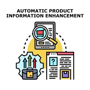 Automatic product information enhancement vector illustration concept Stock Illustration