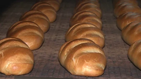 Automatic production of bread Stock Footage 71975880