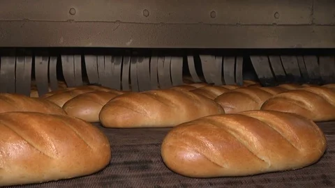 Automatic production of bread Stock Footage 71975891