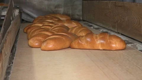 Automatic production of bread Stock Footage 71975894