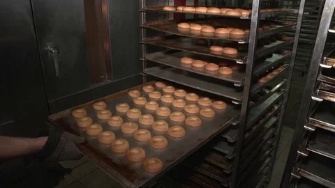 Automatic production of bread Stock Footage 71976229