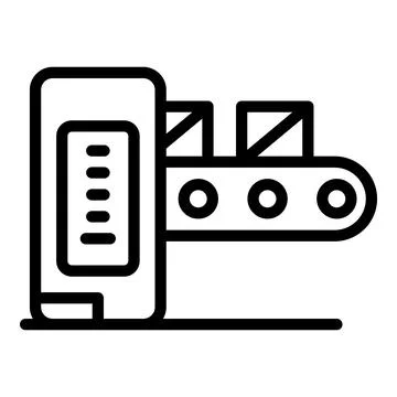 Automatic production icon outline vector. Factory conveyor Stock Illustration