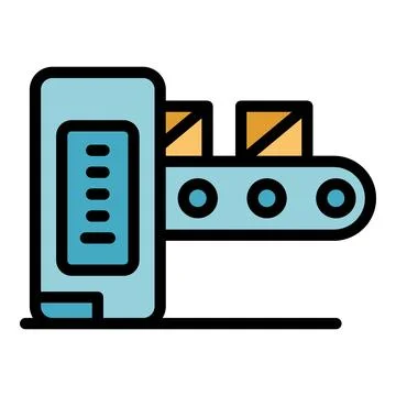 Automatic production icon vector flat 库存插图