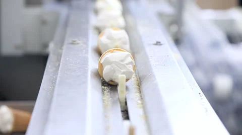 Automatic production line of ice cream Stock Footage 62270538
