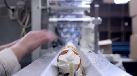 Automatic production line of ice cream Stock Footage 62271732