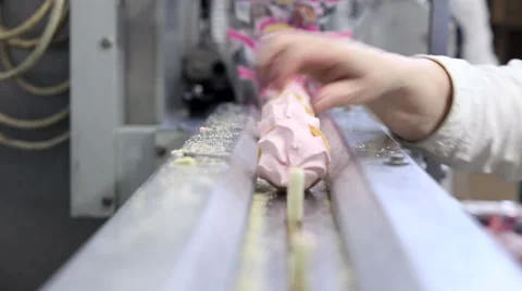 Automatic production line of ice cream Stock Footage 62274474