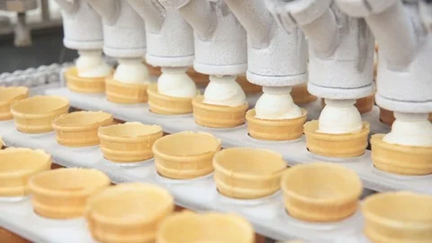 Automatic production line of ice cream Stock Footage 118231648