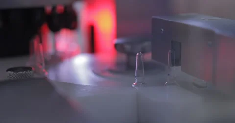 Automatic Production Of Medicines In Ampoules (4K) Stock Footage 61389363