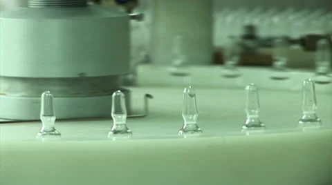 Automatic production of medicines in ampoules Stock Footage 24951514