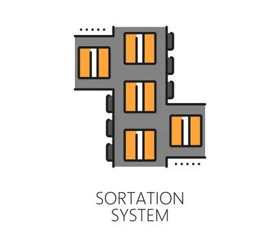 Automatic production sortation, manufacture icon Stock Illustration