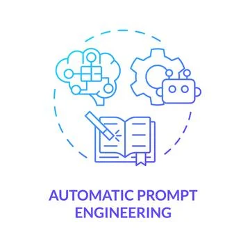 Automatic prompt engineering blue gradient concept icon 库存插图