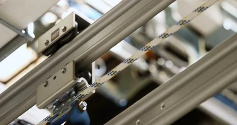 Automatic rail transporter at work in a modern industry plant Stock Footage 90742234