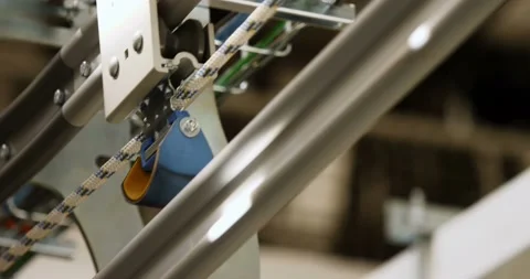 Automatic rail transporter at work in a modern industry plant -- close up Stock Footage 90742740