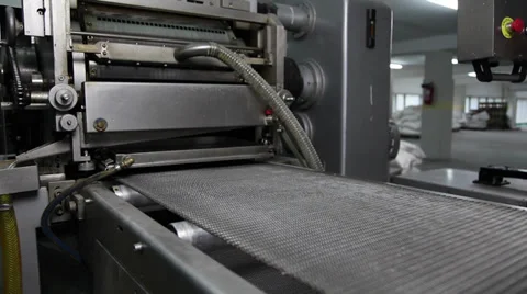 Automatic refined sugar production line. Granulated sugar moves on conveyor belt Stock-Footage 36727268