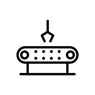 Automatic removal from conveyor icon vector outline illustration Stock Illustration
