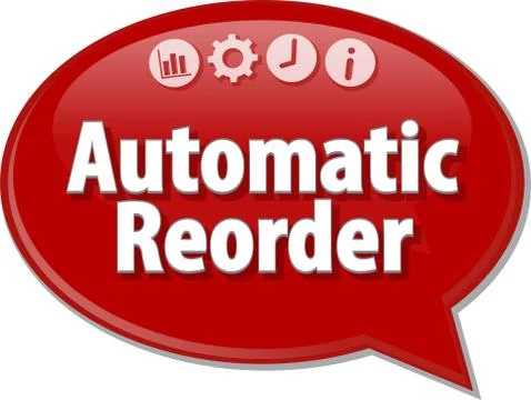 Automatic Reorder  Business term speech bubble illustration Stock Illustration