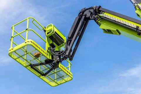 The automatic retractable boom of the construction machine Stock Photos