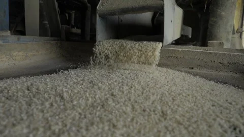 Automatic Rice Mill Process - Efficient Grain Separation Stock Footage 320936913