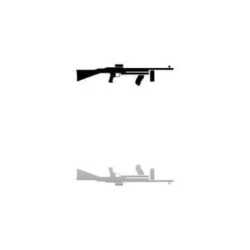 Automatic Rifle icon flat Stock Illustration