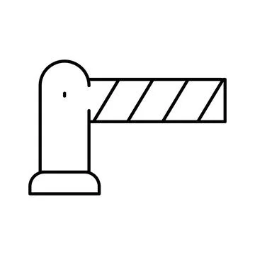 Automatic road barrier gate concept line icon Stock Illustration