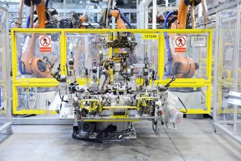 Automatic robot in car factory 写真素材