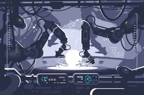 Automatic robot in industrial production Stock Illustration