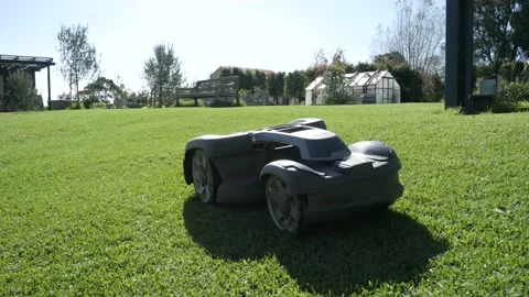 Automatic Robot Lawn Mower Video stock 199079159