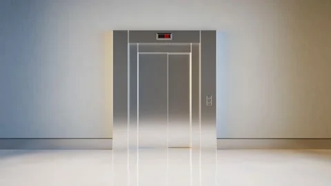 Automatic Robot vacuum uses an elevator to clean the entire building. Lift. 스톡 동영상 201229420