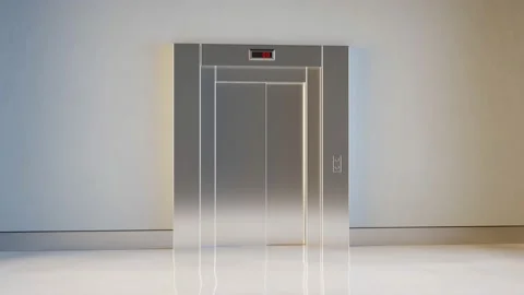Automatic Robot vacuum uses an elevator to clean the entire building. Lift. 스톡 동영상 201229434