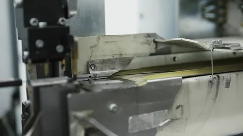 Automatic robotic industrial machinery for wire cable production process seen Stock Footage 331891359