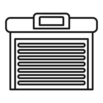 Automatic roll up garage door outline icon Stock Illustration