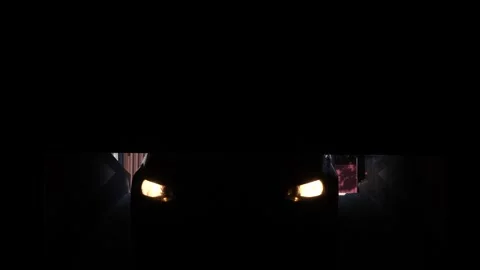 Automatic roller doors to the garage open before entering the parking lot Stock Footage 270428348