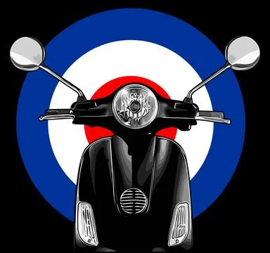 Automatic scooter front view vector template Stock Illustration