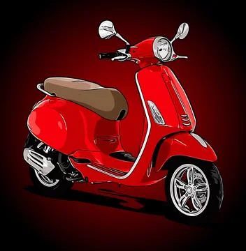 Automatic scooter side view vector template Stock Illustration