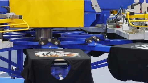 Automatic Screen Printing Stock Footage 218601701