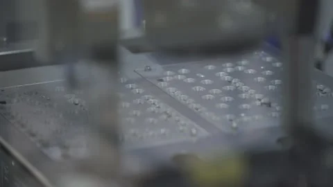 Automatic Screw Machine. Automated conveyor systems industrial automation Stock Footage 212385512