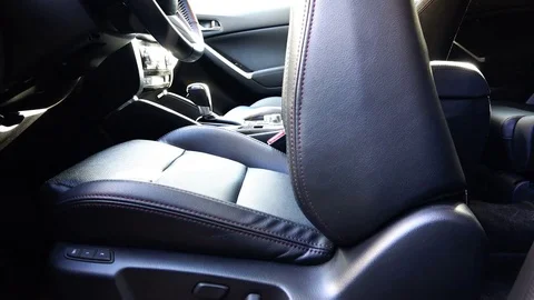 Automatic seat adjustment in a business class car Stock Footage 85373548