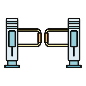 Automatic security barrier system closing entrance vector icon Stock Illustration