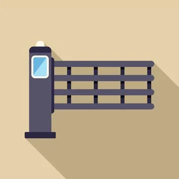 Automatic security gate system controlling access point Ilustración de archivo