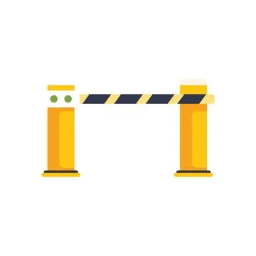 Automatic security system gate closing access point Stock Illustration