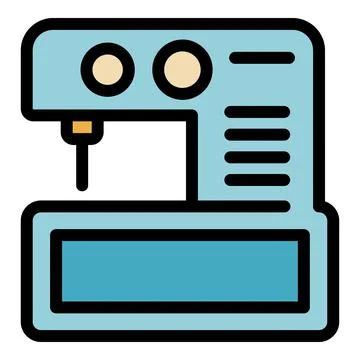 Automatic sewing machine icon color outline vector Illustrazione stock