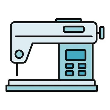 Automatic sewing machine icon for textile industry Stock Illustration