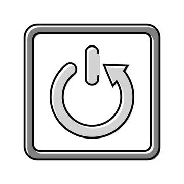 Automatic shut down product label caution color icon vector illustration Illustrazione stock