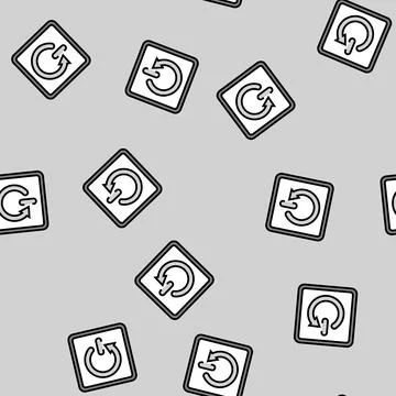 Automatic shut down product label caution vector seamless pattern Stock Illustration