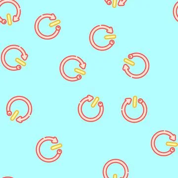 Automatic shut down product label caution vector seamless pattern Stock Illustration