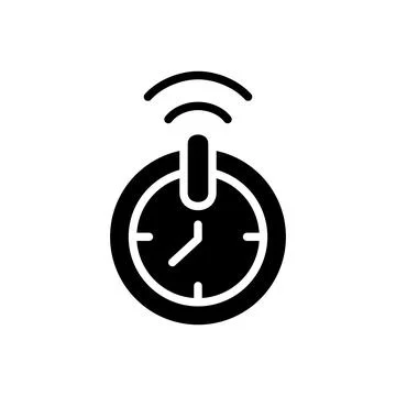 Automatic shut off timer black glyph icon Stock Illustration