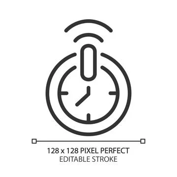 Automatic shut off timer pixel perfect linear icon Illustrazione stock