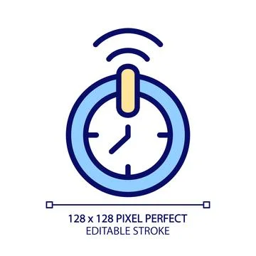 Automatic shut off timer pixel perfect RGB color icon Illustrazione stock