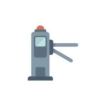 Automatic single turnstile gate access control security system icon Stock Illustration
